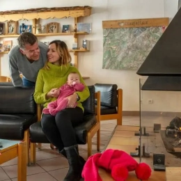 Espace détente avec cheminée