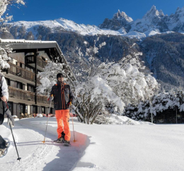 Départ depuis le village de Chamonix Raquettes à neige au pied