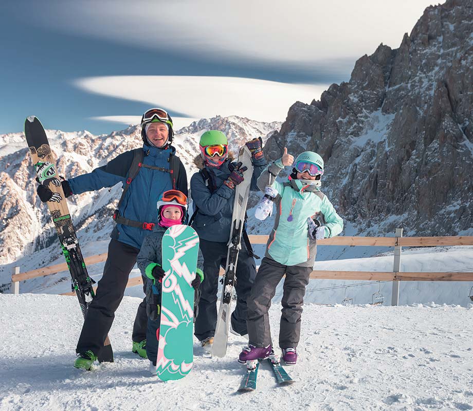 Famille au ski