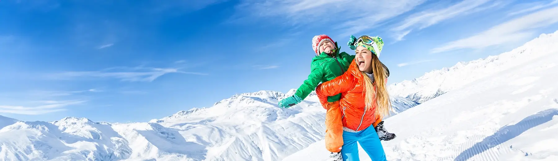 Une famille en vacances en Hiver